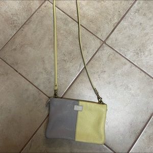 Yellow and Gray over the shoulder purse.
